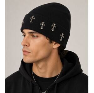 Watson Cross Charm Shadow Beanie Hat Black One Size